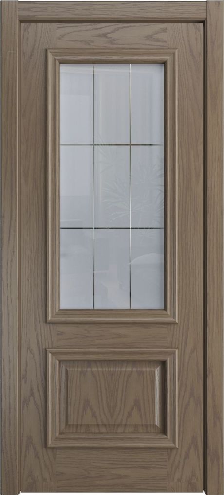 Межкомнатная дверь со стеклом Бристоль Премиум Дуб грейвуд Шпон (Мильяна)