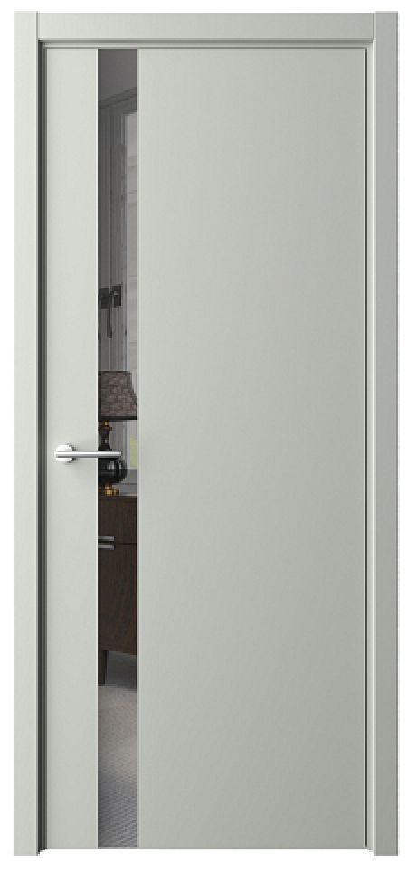 Межкомнатная дверь с зеркалом ПО Геометрия-5 Серый Эмаль Зеркало грей (ALBERO)