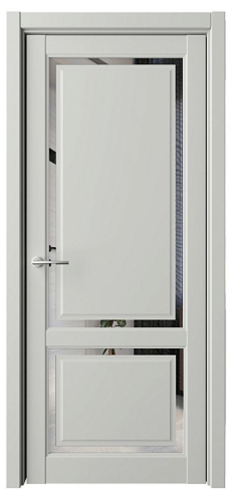 Межкомнатная дверь с зеркалом Афина-2 Платина Vinyl Зеркало грей (ALBERO)