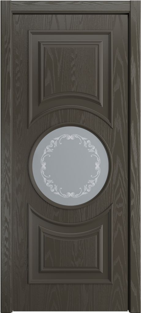 Межкомнатная дверь со стеклом Адриана Гриджио Шпон (Мильяна)