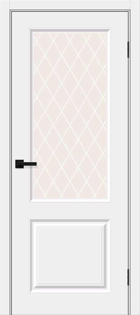 Межкомнатная дверь остекленная Скинни-13 White Pro (BRAVO)