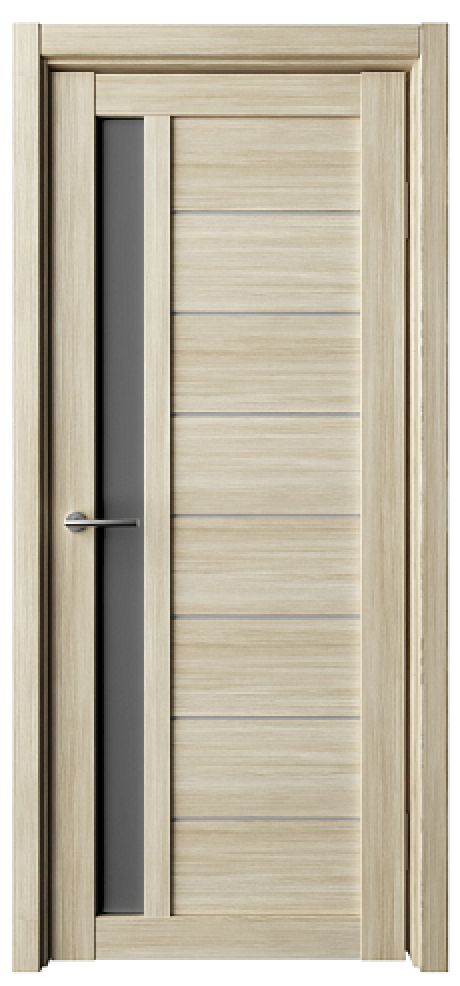 Межкомнатная дверь со стеклом Севилья Лиственница мокко Эко-шпон Стекло графитовое (ALBERO)