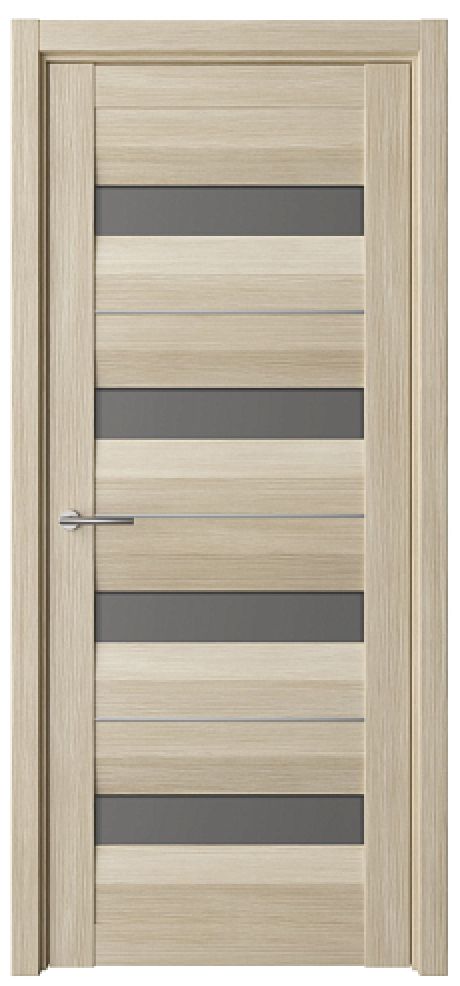 Межкомнатная дверь со стеклом Барселона Лиственница мокко Эко-шпон Стекло графитовое (ALBERO)