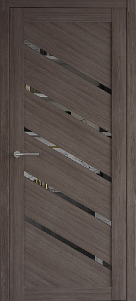 Межкомнатная дверь с зеркалом Сингапур Серый кедр Эко-шпон Зеркало (ALBERO)