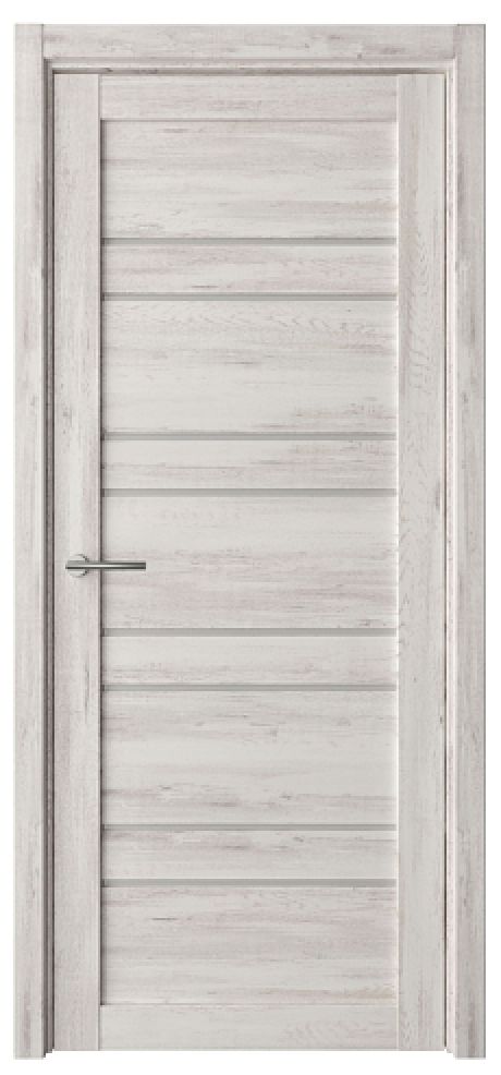 Межкомнатная дверь со стеклом Дублин Темный кипарис Эко-шпон Стекло мателюкс (ALBERO)