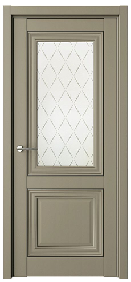 Межкомнатная дверь со стеклом Спарта-2 молдинг Серый Vinyl Стекло мателюкс "Лорд серый" (ALBERO)