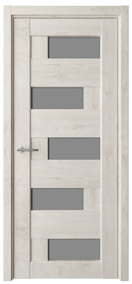 Межкомнатная дверь со стеклом Гавана Дуб снежный CPL TL Стекло графитовое (ALBERO)