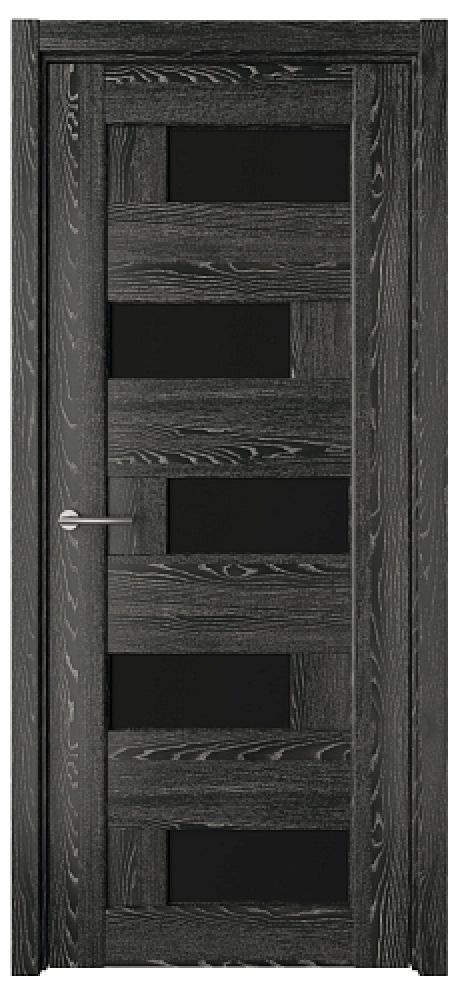 Межкомнатная дверь со стеклом Гавана Черное дерево CPL TL Стекло черное (ALBERO)