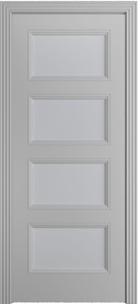Межкомнатная дверь со стеклом Манхэттен-4 Светло серая Эмаль (Бипи Дорс)
