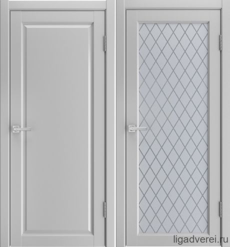 Межкомнатная дверь White Светло-серый Эмалит (Лига дверей)