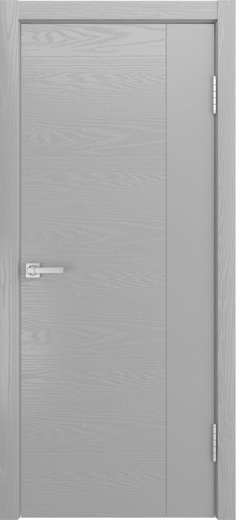 Глухая межкомнатная дверь ID-L Светло серая Шпон (Мильяна)