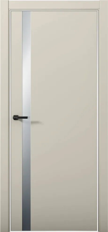 Межкомнатная дверь со стеклом ESTETICA 07 Силк грей Кромка AL White (Brandoors)