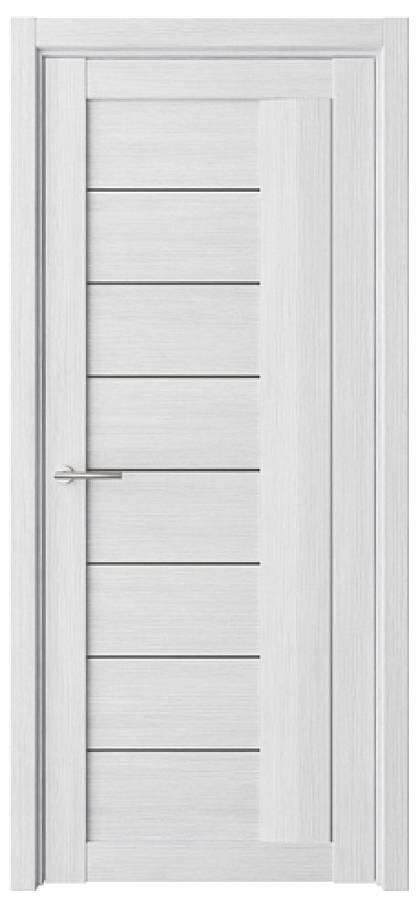 Межкомнатная дверь со стеклом Марсель Кедр снежный Эко-шпон Стекло графитовое (ALBERO)