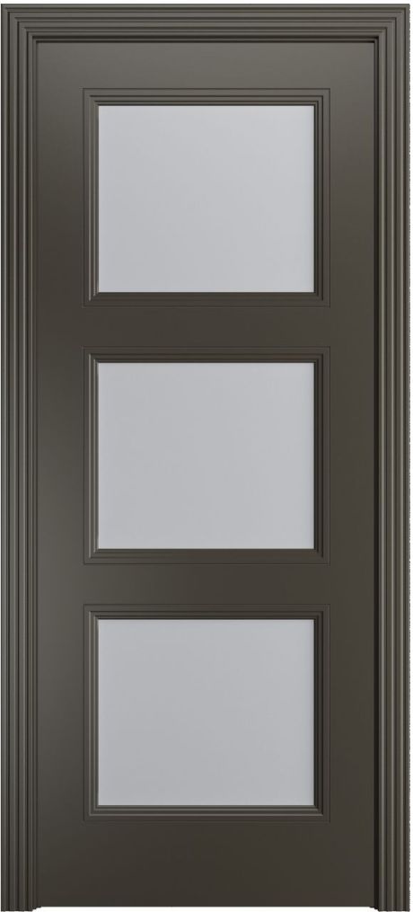 Межкомнатная дверь со стеклом Манхэттен .1 Гриджио Эмаль (Бипи Дорс)