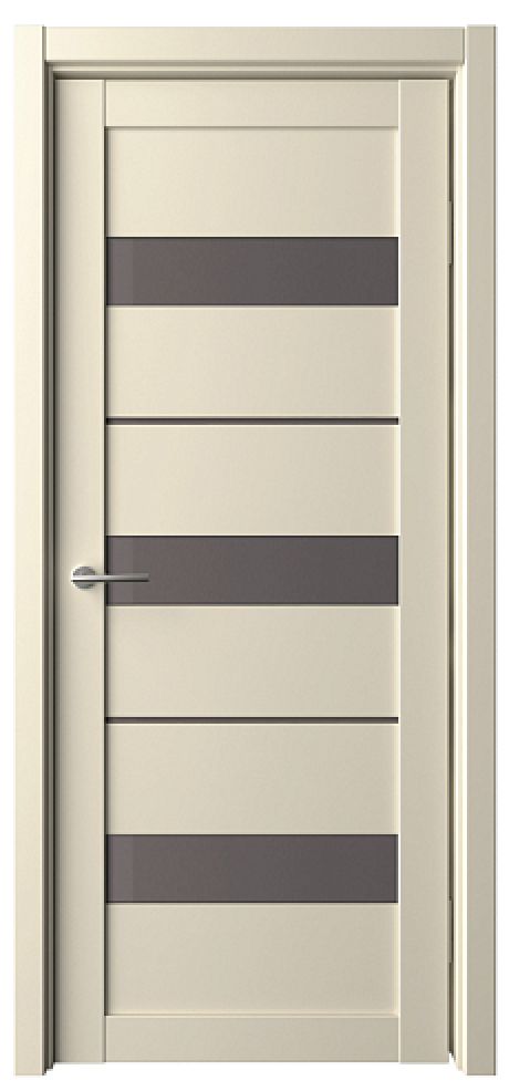 Межкомнатная дверь со стеклом Прага Сэнд Vinyl Стекло мателюкс бронза (ALBERO)