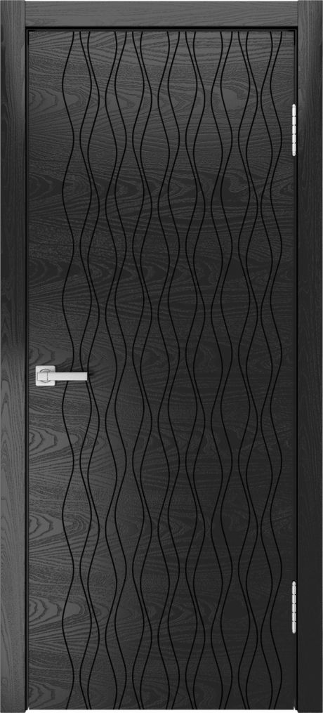 Глухая межкомнатная дверь ID-S Неро Шпон (Мильяна)