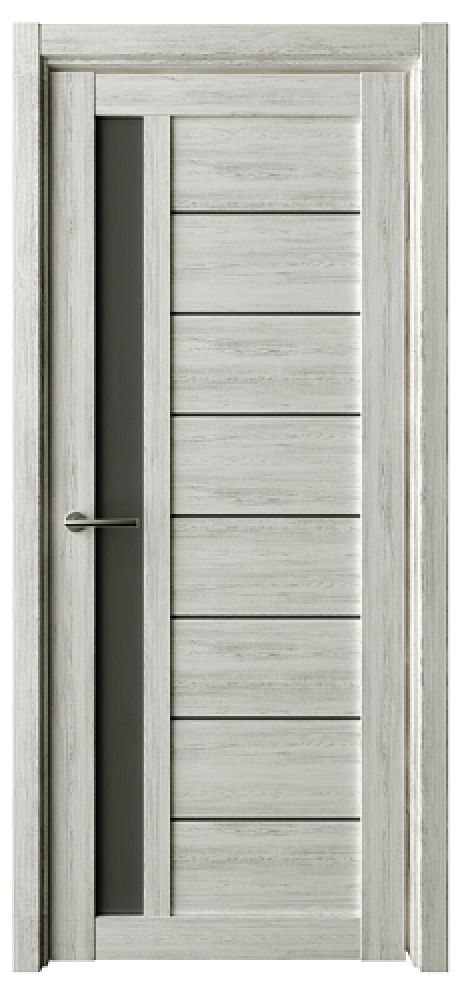 Межкомнатная дверь со стеклом Севилья Дуб нордик Эко-шпон Стекло графитовое (ALBERO)