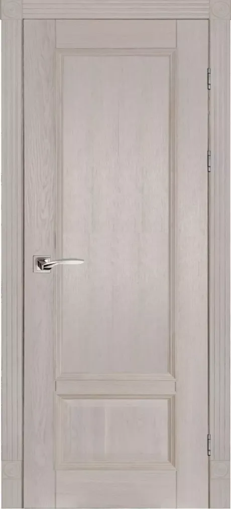 Глухая межкомнатная дверь Аристократ №4 Вайт Массив дуба (ОКА)
