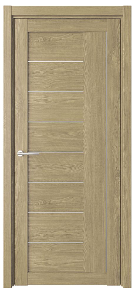 Межкомнатная дверь со стеклом Марсель Натуральный дуб Эко-шпон Стекло белое (ALBERO)