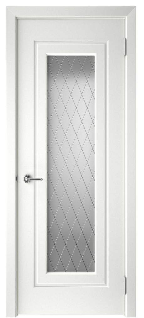 Межкомнатная дверь со стеклом Блейд-1 Белый Эмаль (Шейл Дорс)