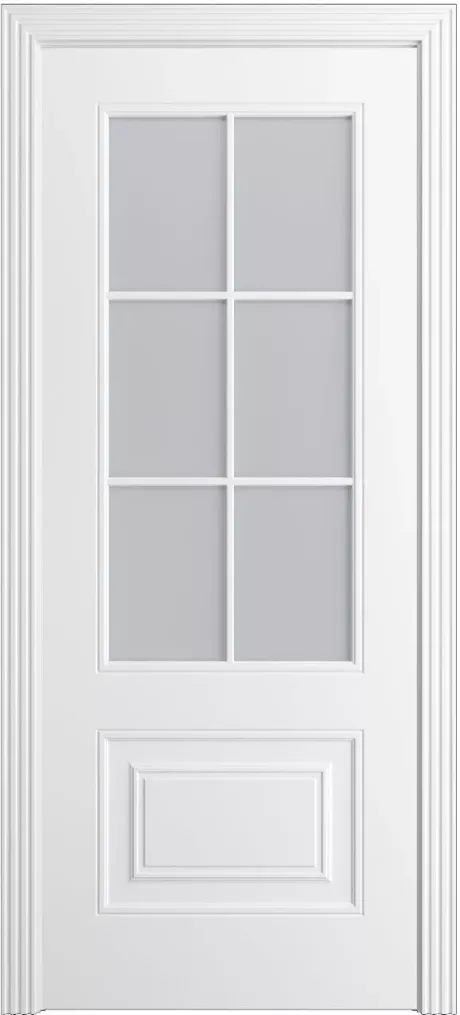 Межкомнатная дверь со стеклом Версаль-1Ф Loft (6) Белоснежный Эмаль (Мильяна)