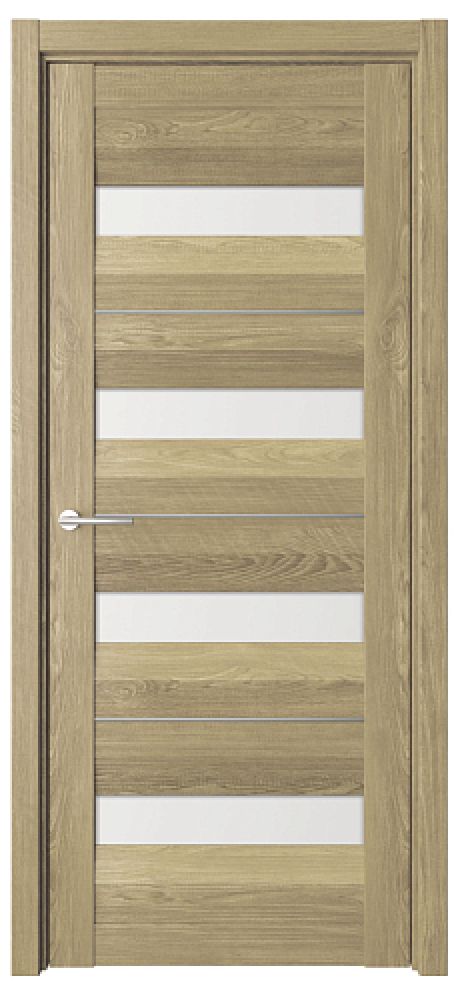 Межкомнатная дверь со стеклом Барселона Натуральный дуб Эко-шпон Стекло белое (ALBERO)