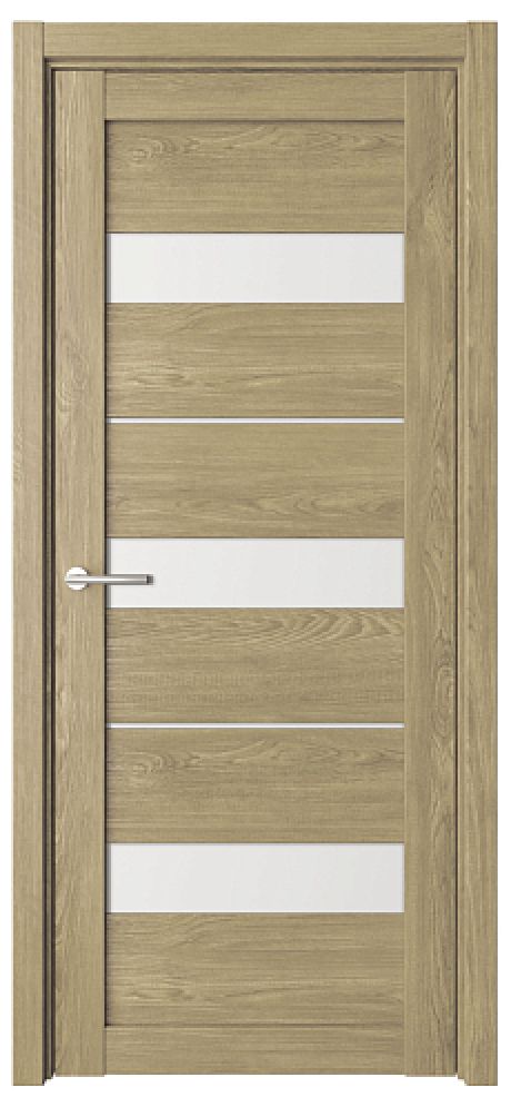 Межкомнатная дверь со стеклом Прага Натуральный дуб Эко-шпон Стекло белое (ALBERO)