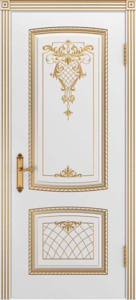 Глухая межкомнатная дверь Симфония В3 Белый с патиной Золото Эмаль (Бипи Дорс)