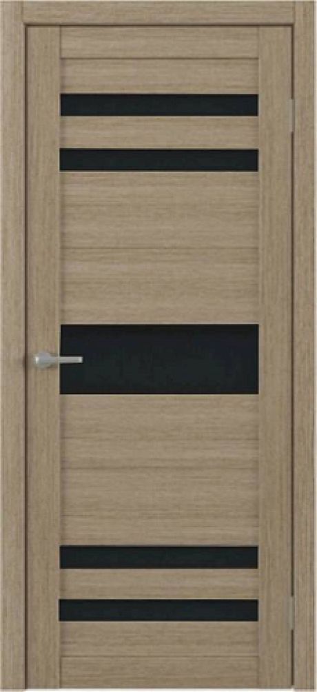 Межкомнатная дверь со стеклом Тренд Т-10 Лиственница латте Eco Tex Стекло черное (ALBERO)
