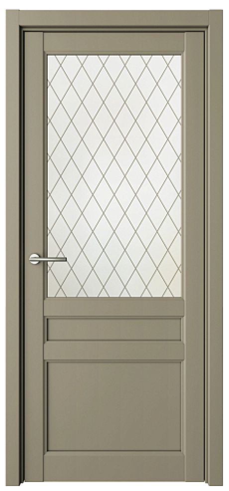 Межкомнатная дверь со стеклом Олимпия Серый Vinyl Стекло мателюкс "Рубин" (ALBERO)