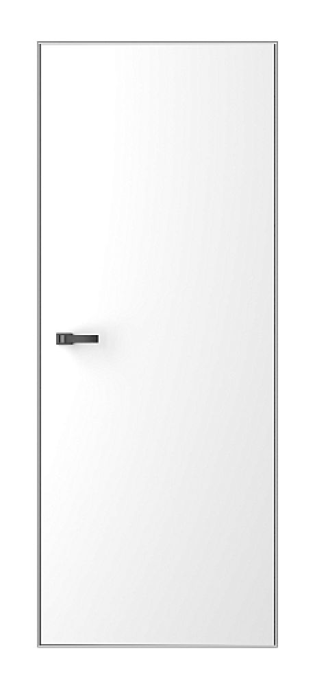 Глухая межкомнатная дверь скрытого монтажа Под отделку Серебро AL (ALBERO)