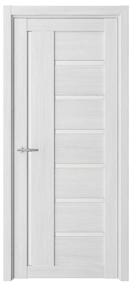 Межкомнатная дверь со стеклом Мадрид Кедр снежный Эко-шпон Стекло белое (ALBERO)