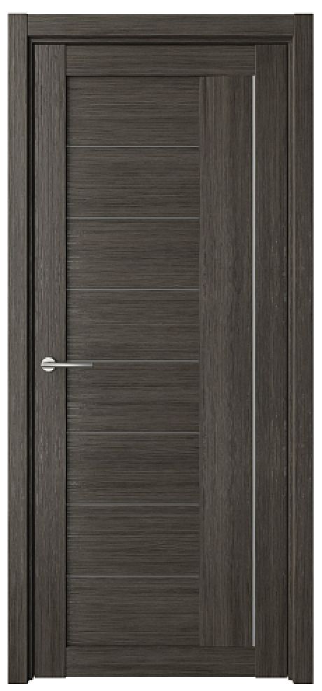 Межкомнатная дверь со стеклом Марсель Серый кедр Эко-шпон Стекло графитовое (ALBERO)