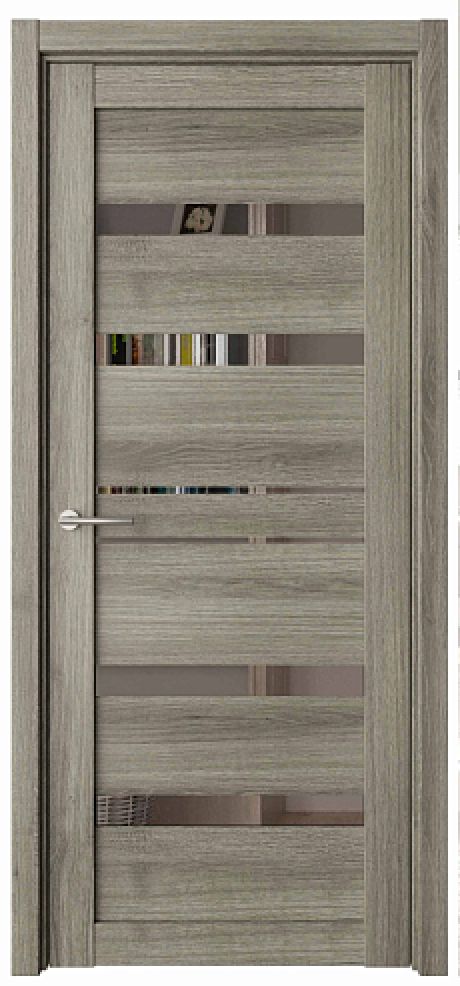 Межкомнатная дверь с зеркалом Дрезден Пепельный ясень Эко-шпон Зеркало (ALBERO)