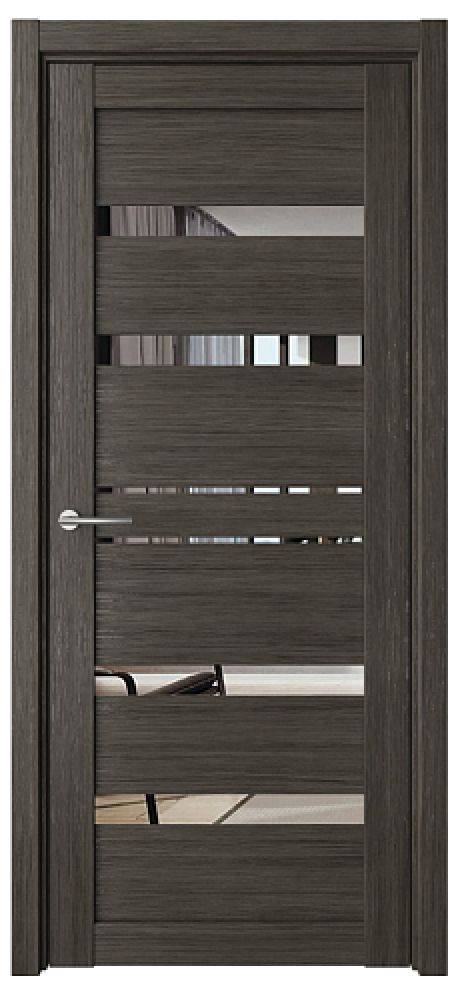 Межкомнатная дверь с зеркалом Дрезден Серый кедр Эко-шпон Зеркало (ALBERO)