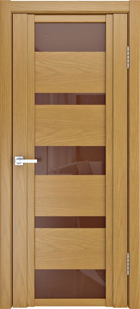 Межкомнатная дверь со стеклом QDO M Дуб золото Шпон (Мильяна)