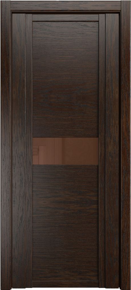 Межкомнатная дверь со стеклом QDO H Дуб коньячный Шпон (Мильяна)