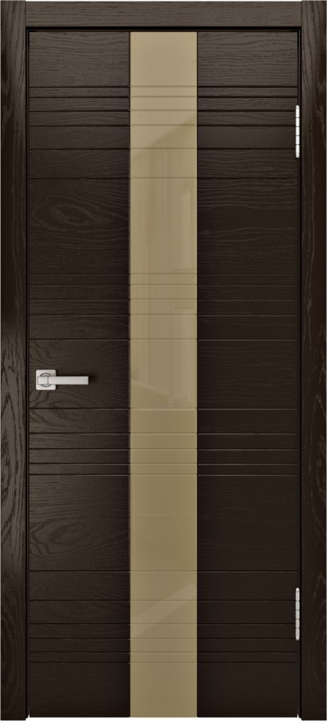 Межкомнатная дверь со стеклом ID-XL Темный шоколад Шпон (Мильяна)
