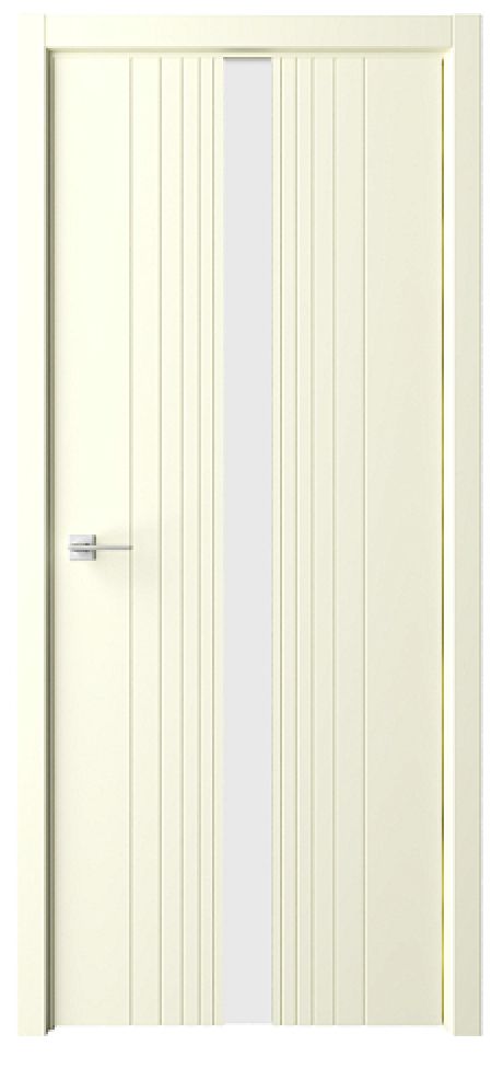 Межкомнатная дверь со стеклом ПО Геометрия-8 Латте Эмаль Стекло белое (ALBERO)