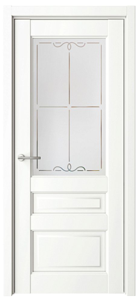 Межкомнатная дверь Эрмитаж-2 Белый Vinyl Мателюкс с алмазной гравировкой "Галерея" (ALBERO)