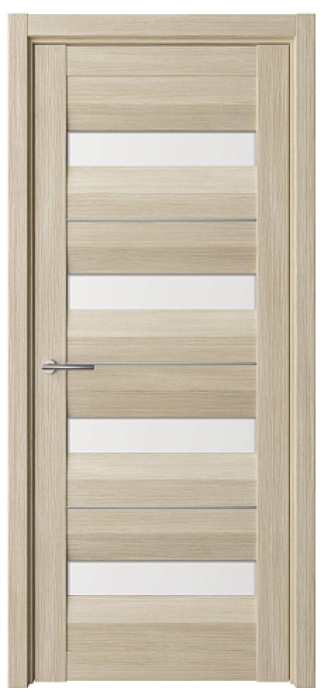 Межкомнатная дверь со стеклом Барселона Лиственница мокко Эко-шпон Стекло белое (ALBERO)