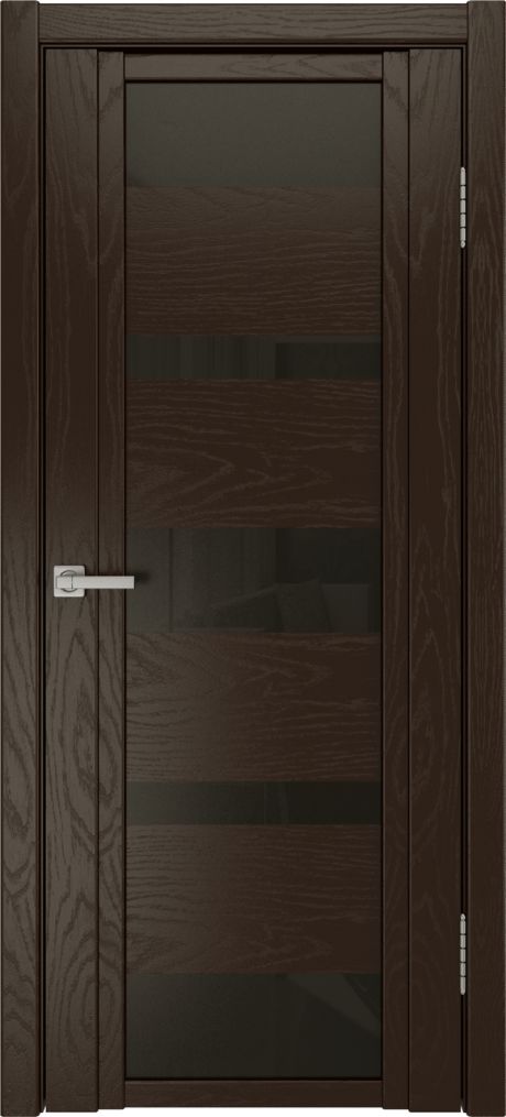 Межкомнатная дверь со стеклом QDO M Темный шоколад Шпон (Мильяна)