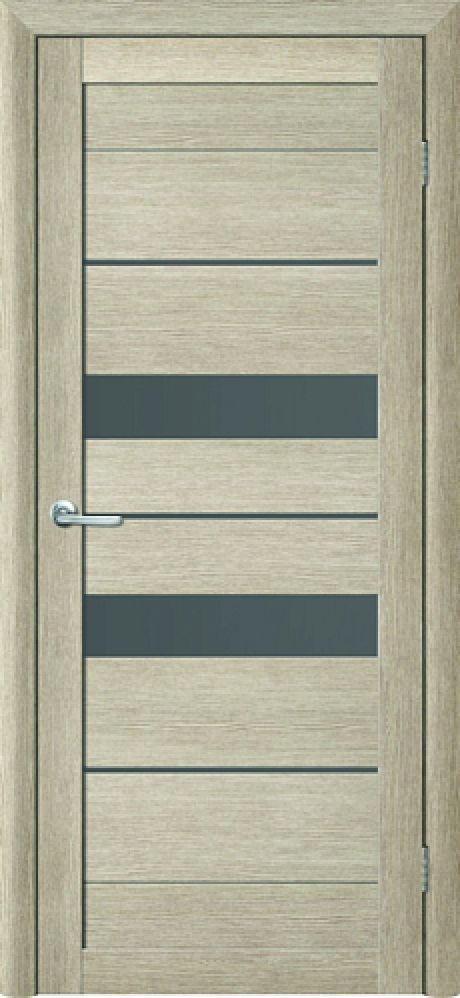 Межкомнатная дверь со стеклом Тренд Т-4 Акация кремовая Eco Tex Стекло графитовое (ALBERO)