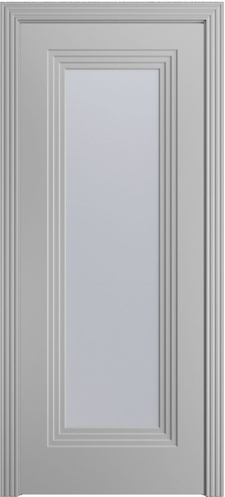 Межкомнатная дверь со стеклом Каролина-1 Светло серая Эмаль (Бипи Дорс)