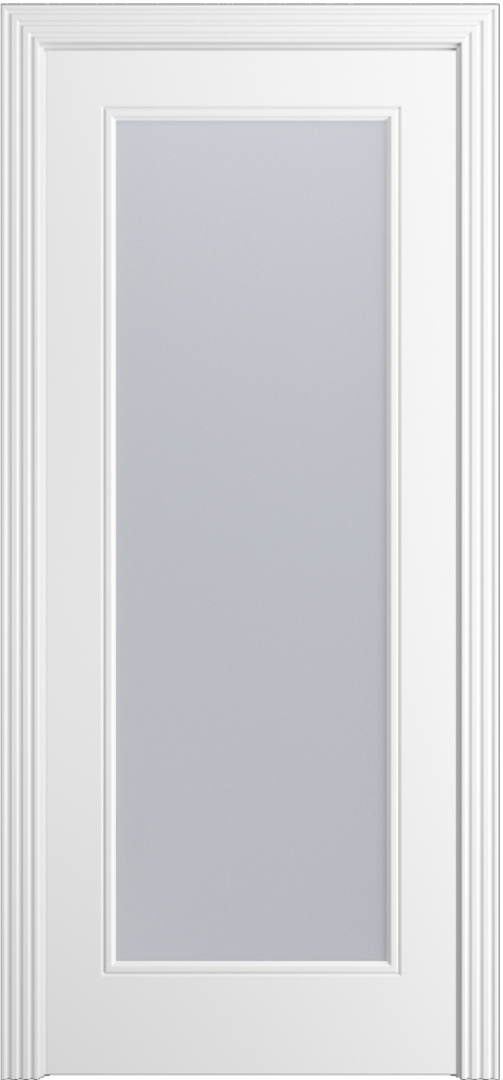 Межкомнатная дверь со стеклом Версаль-Ф Белоснежный Эмаль (Мильяна)
