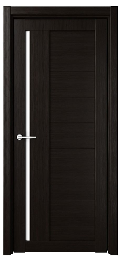 Межкомнатная дверь со стеклом Валенсия Темный кипарис Эко-шпон Стекло белое (ALBERO)