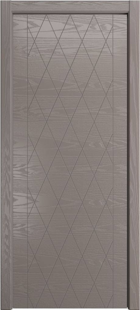 Глухая межкомнатная дверь ID-W Темно-серый Шпон (Мильяна)