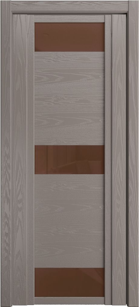 Межкомнатная дверь со стеклом QDO R Темно-серый Шпон (Мильяна)