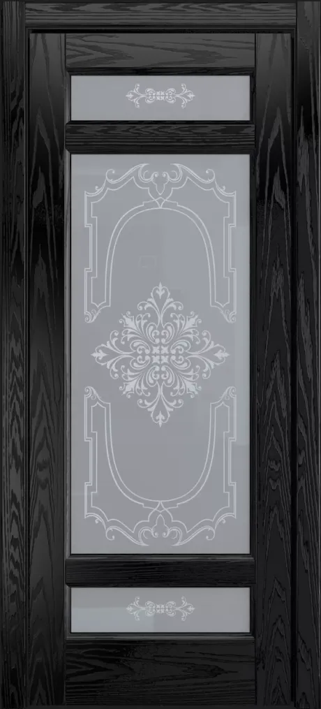 Межкомнатная дверь со стеклом Клариса Неро Шпон (Мильяна)