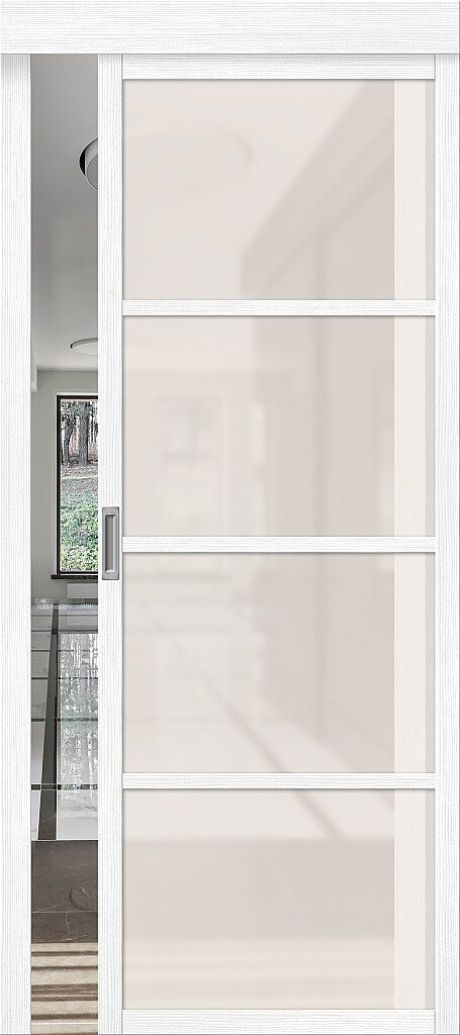 Межкомнатная дверь остекленная Твигги-11.3 Snow Melinga (BRAVO)